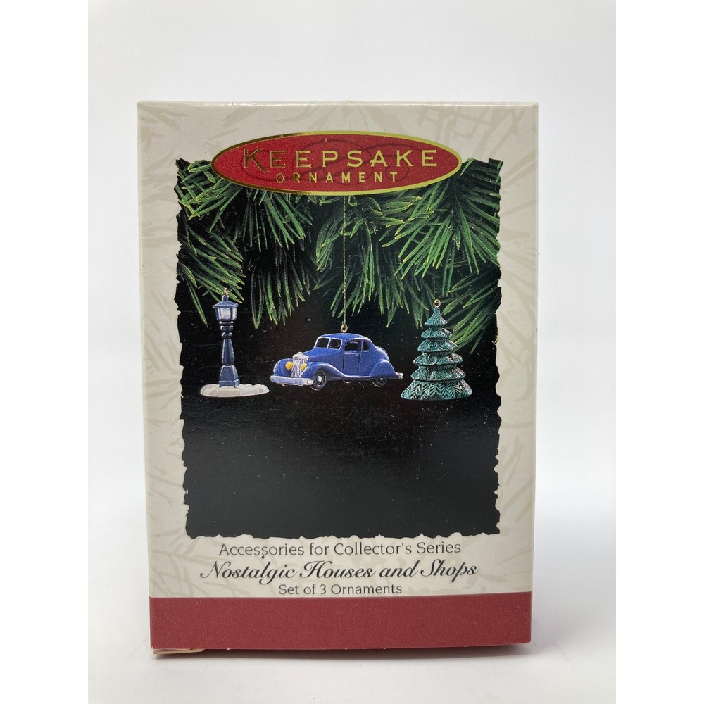 Hallmark Ornament Accessories Nostalgic Houses Shops OS Blue NIB 1995 Roadster
